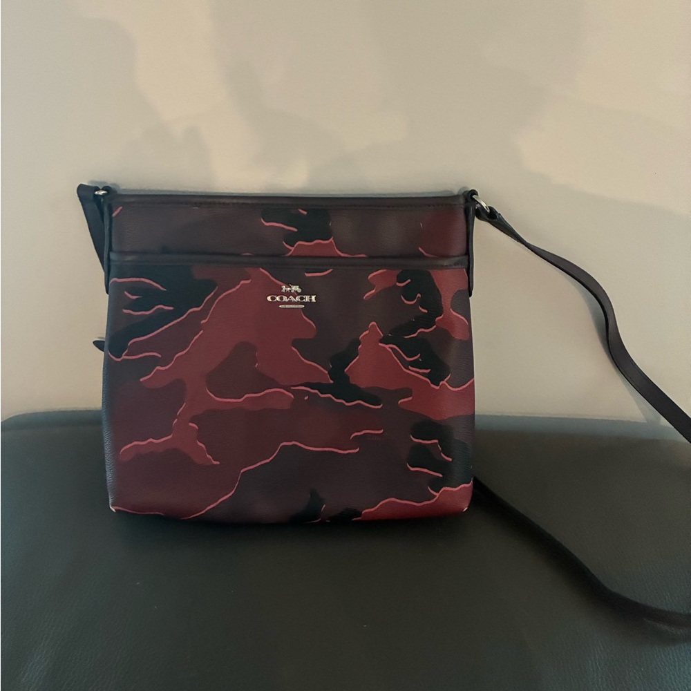 Coach Camouflage Crossbody Bag - Red and Black